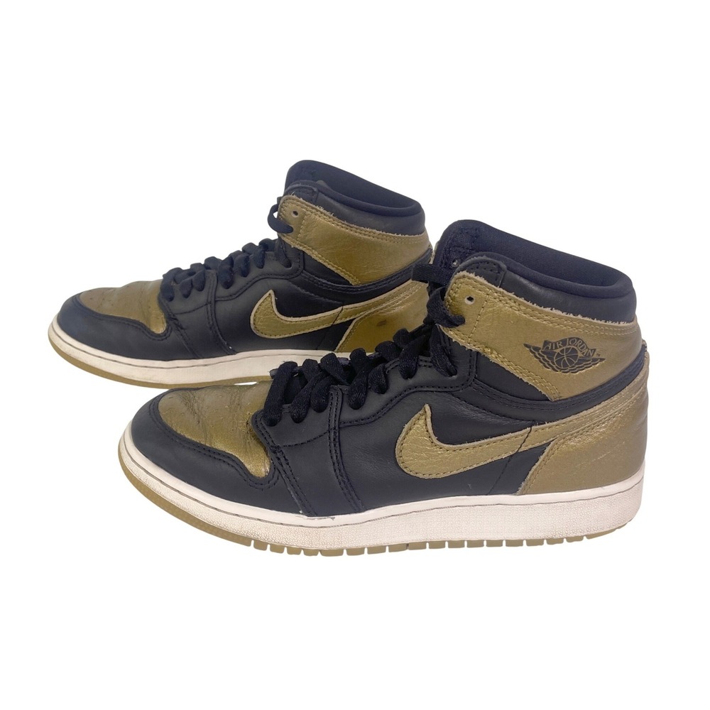 Nike Air Jordan 1 Retro High OG Big Kids Sneakers 6.5Y Black Gold Hypebeast